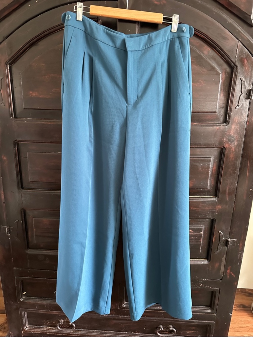 Women’s Wide-Leg Dress Pants in Teal Beautiful by Lawrence Zarian Size 12